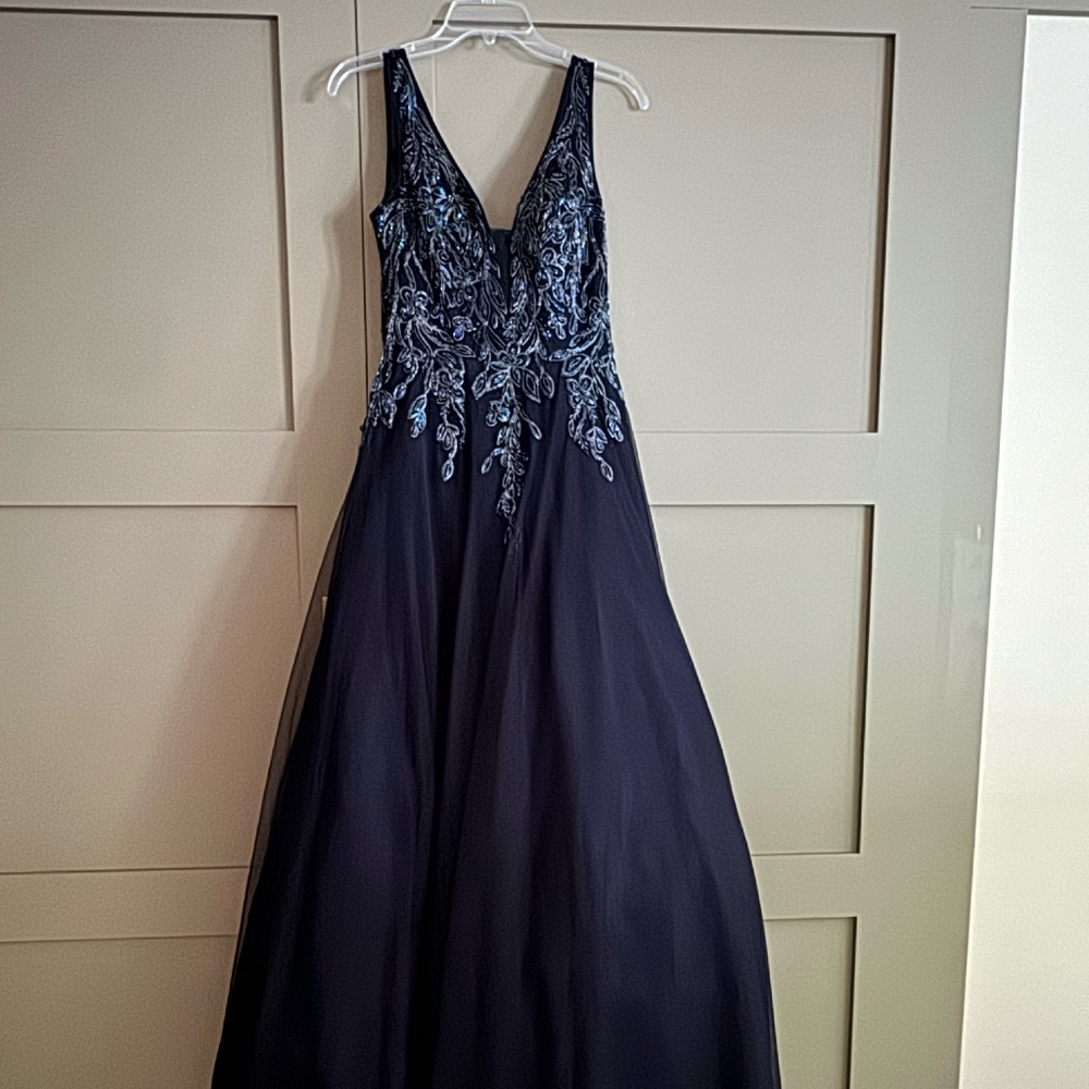 Navy Prom Dress - Picture 4 of 7